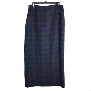Vintage FABULOUS Green Plaid Wrap Skirt